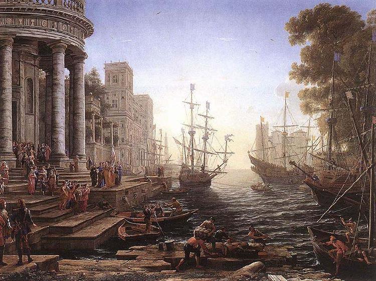 Claude Lorrain Port Scene with the Embarkation of St Ursula oil painting picture